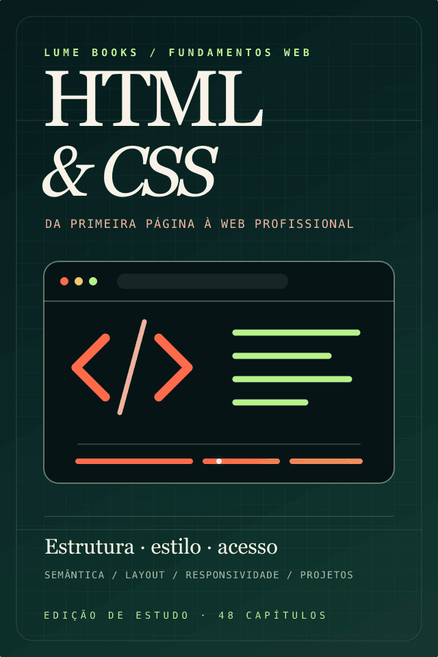 Capa de HTML & CSS — Da primeira página à web profissional — do básico ao avançado, Lume Books