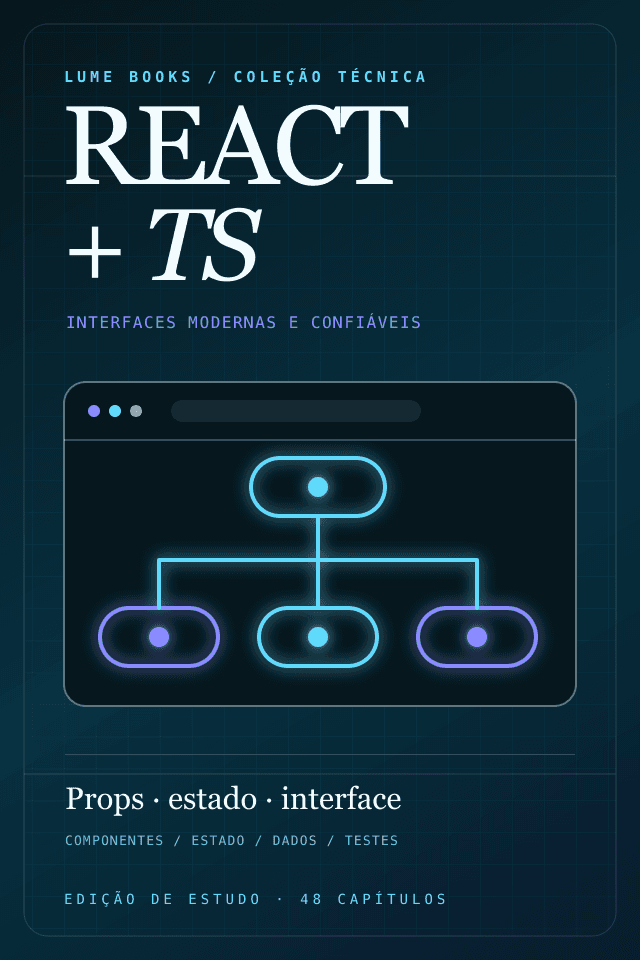 Capa de React com TypeScript — Interfaces modernas e confiáveis — do básico ao avançado, Lume Books