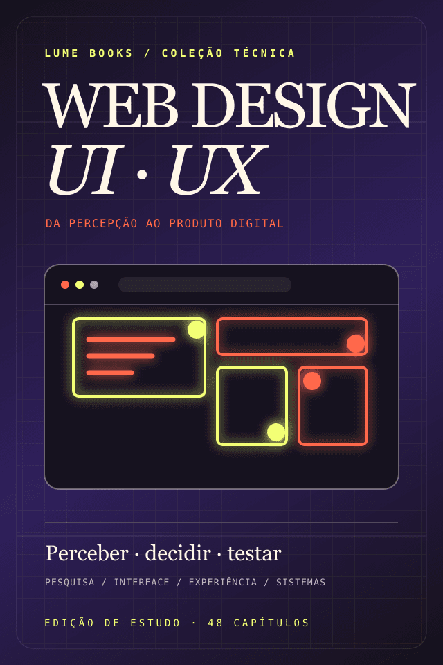 Capa de Web Design, UI & UX — Da percepção ao produto digital — do básico ao avançado, Lume Books